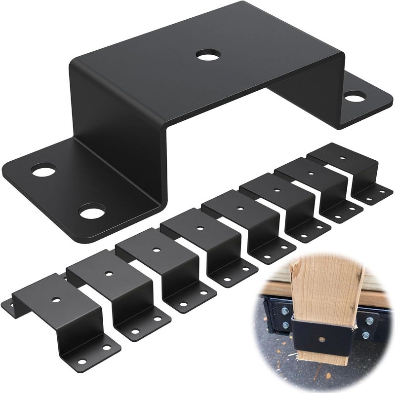 FOROIRON 8 Pcs Trailer Stake Pocket Bracket for 2'' x 4'' Lumber Heavy Duty Utility Trailer Stake Pocket for Trailer, Truck, Box Trailer, Flatbed Trailer - Image 1